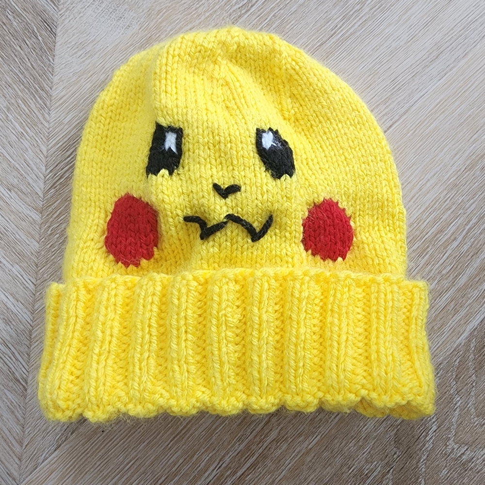 Adorable Handmade Knitted Pikachu Kids Beanie